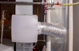 A whole-home humidifier installed in the basement of a Wisconsin home
